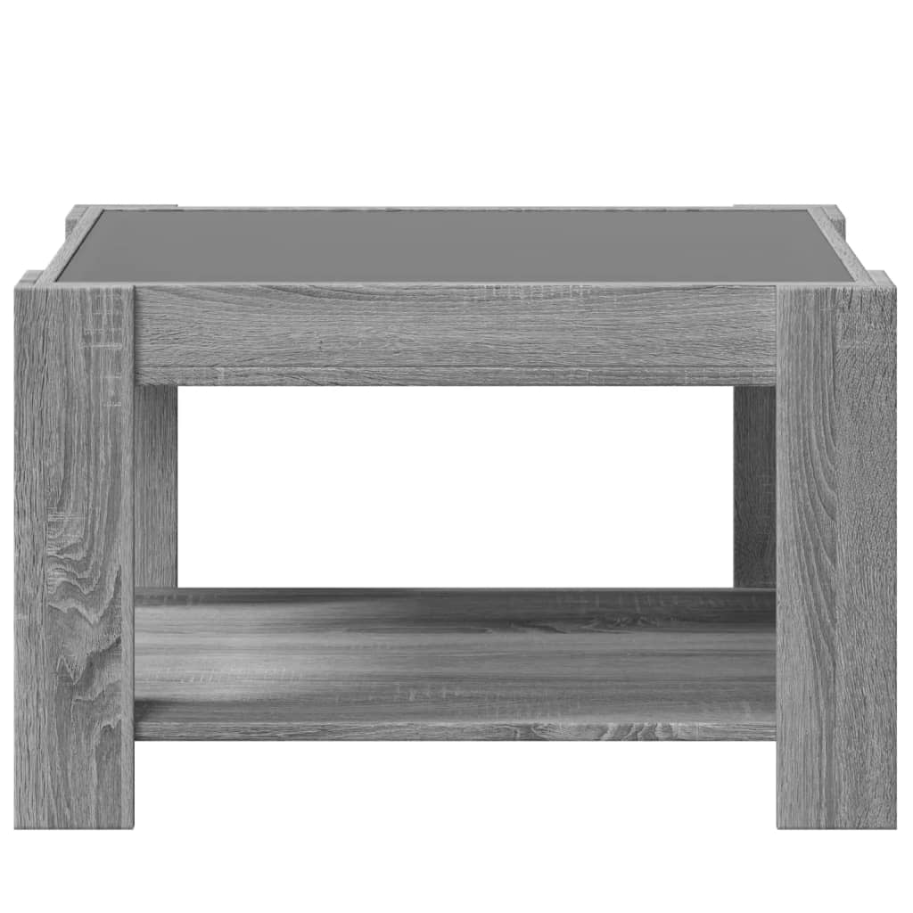 Table basse avec LED sonoma gris 73x53x45 cm bois d'ingénierie - XIOS