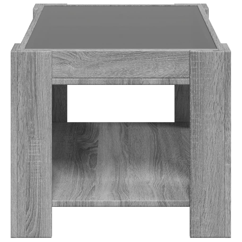 Table basse avec LED sonoma gris 73x53x45 cm bois d'ingénierie - XIOS