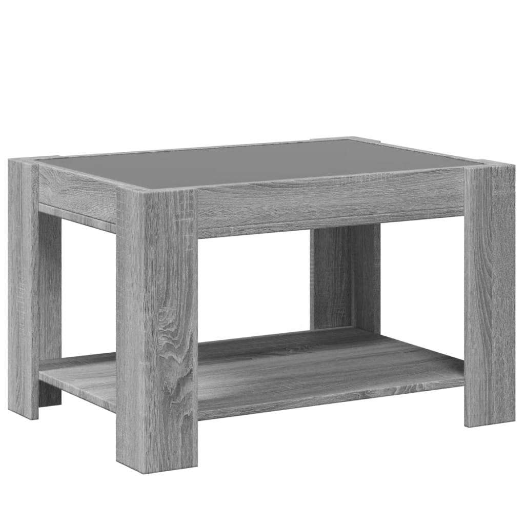Table basse avec LED sonoma gris 73x53x45 cm bois d'ingénierie - XIOS