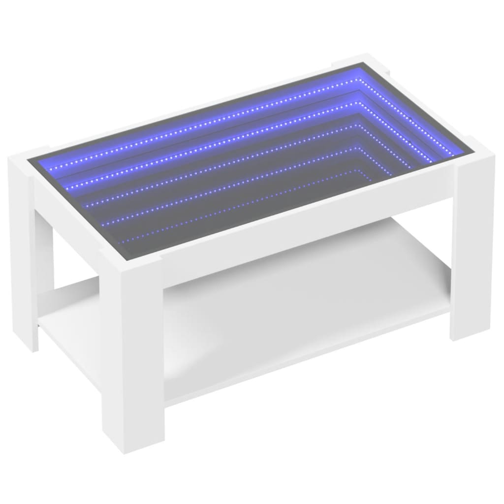 Table basse avec LED blanc 93x53x45 cm bois d'ingénierie - XIOS