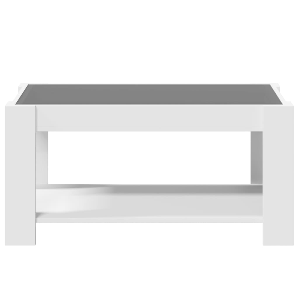 Table basse avec LED blanc 93x53x45 cm bois d'ingénierie - XIOS