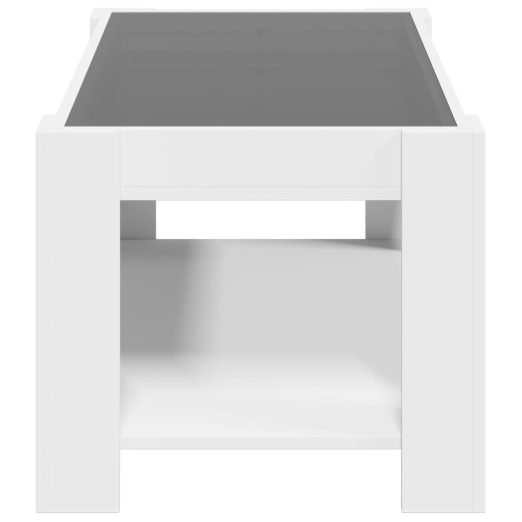 Table basse avec LED blanc 93x53x45 cm bois d'ingénierie - XIOS