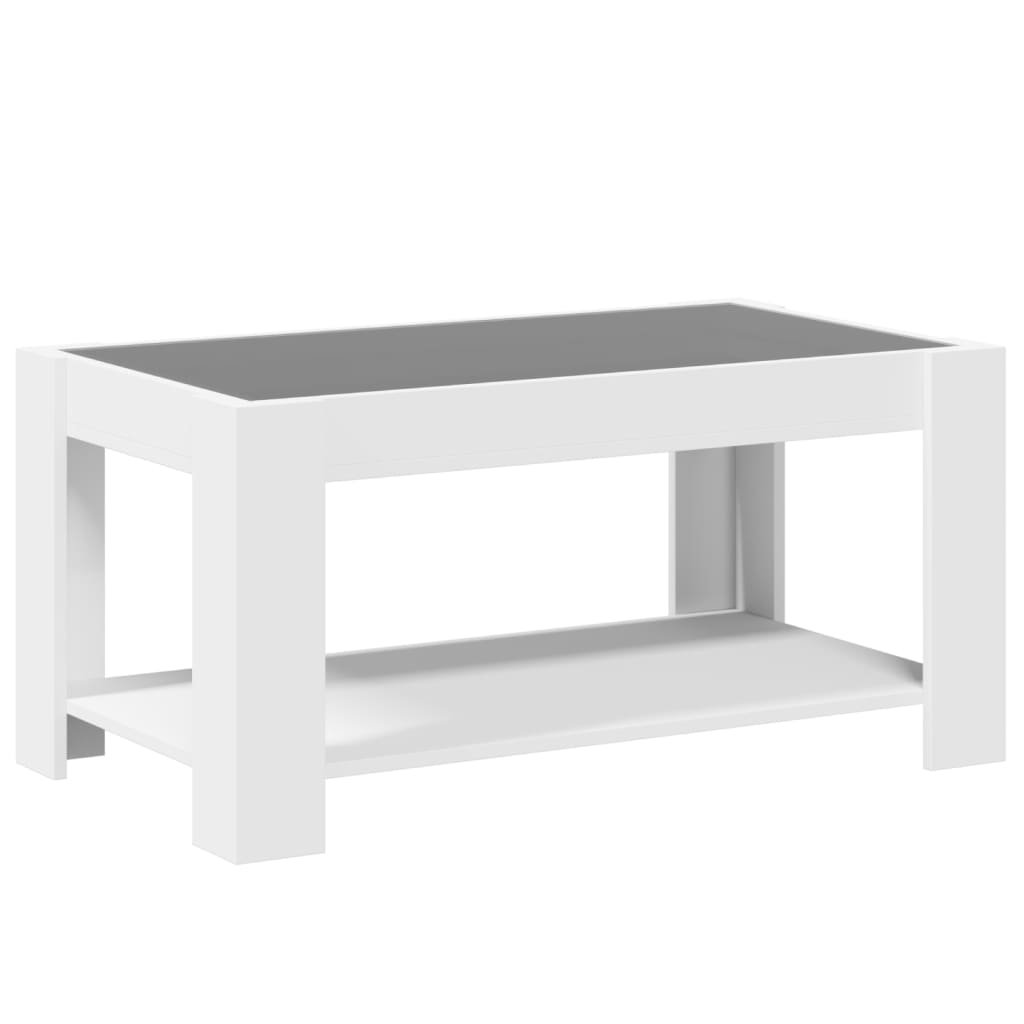 Table basse avec LED blanc 93x53x45 cm bois d'ingénierie - XIOS