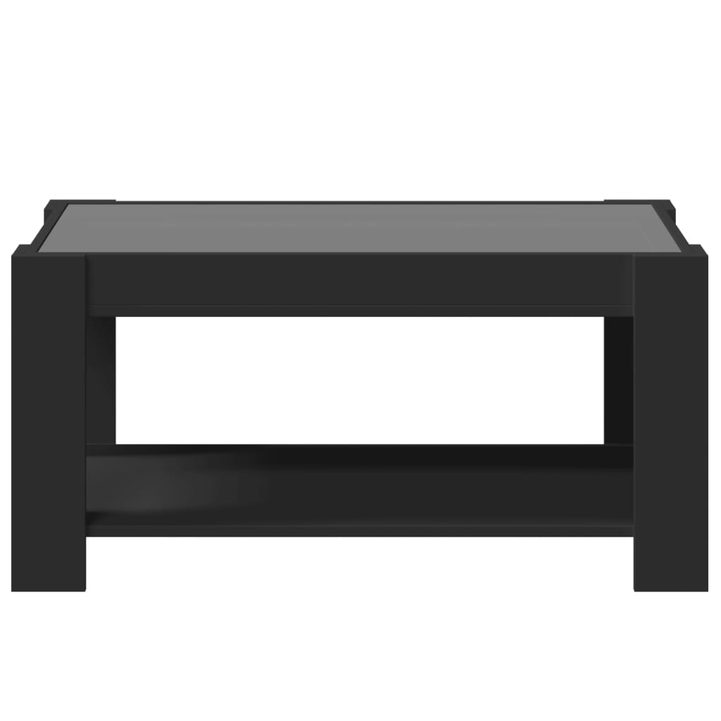 Table basse avec LED noir 93x53x45 cm bois d'ingénierie - XIOS