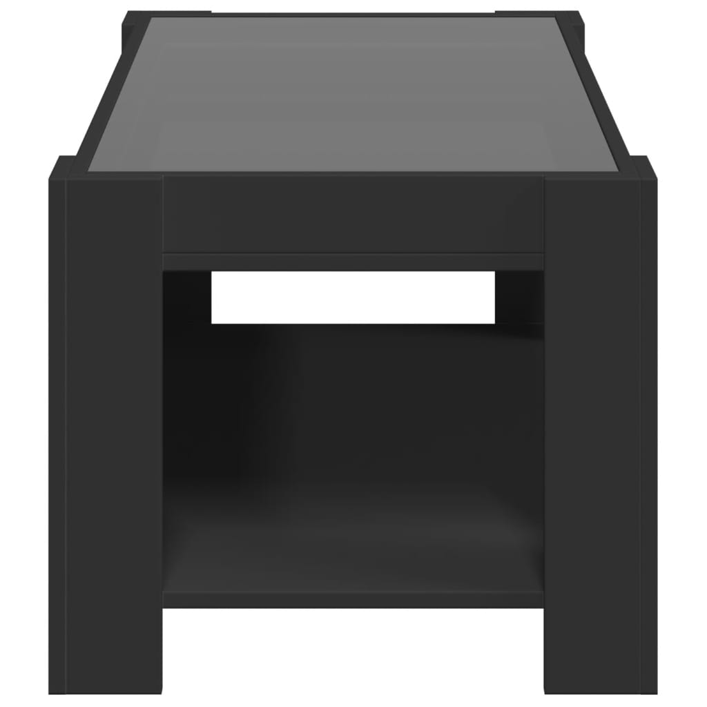 Table basse avec LED noir 93x53x45 cm bois d'ingénierie - XIOS