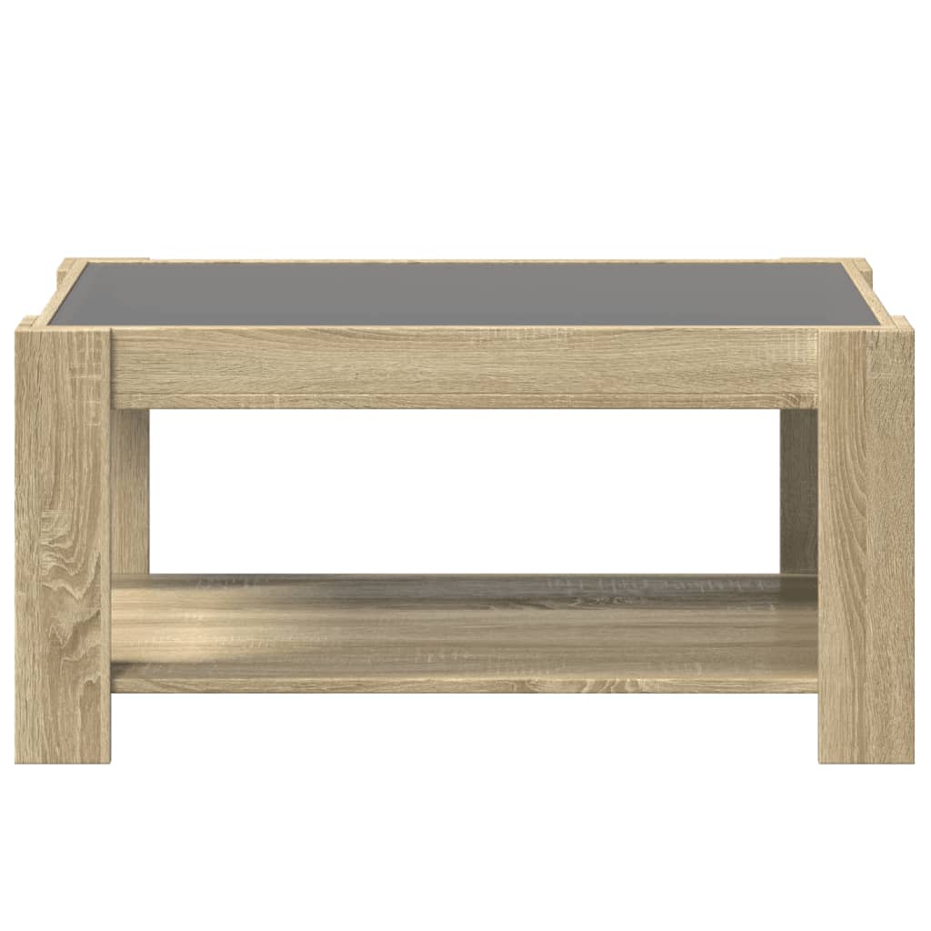 Table basse avec LED chêne sonoma 93x53x45 cm bois d'ingénierie - XIOS