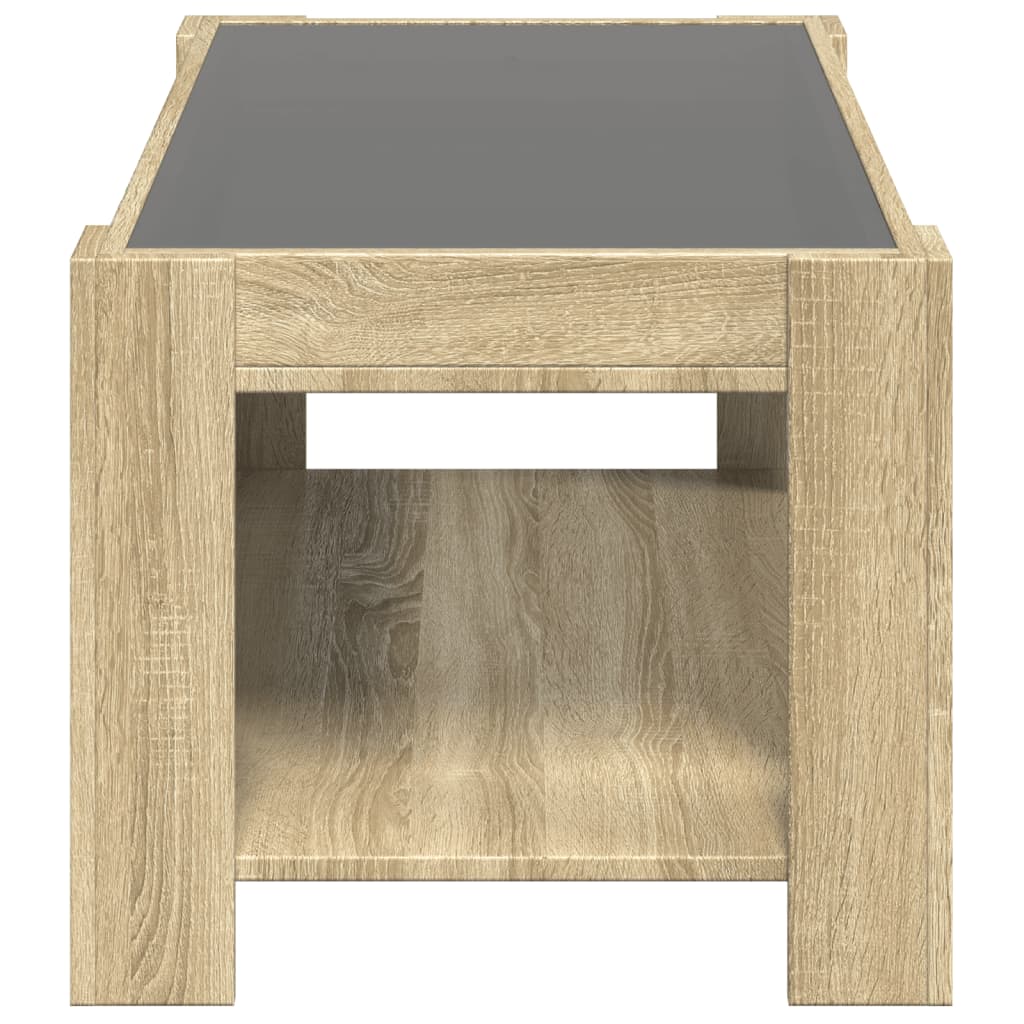Table basse avec LED chêne sonoma 93x53x45 cm bois d'ingénierie - XIOS