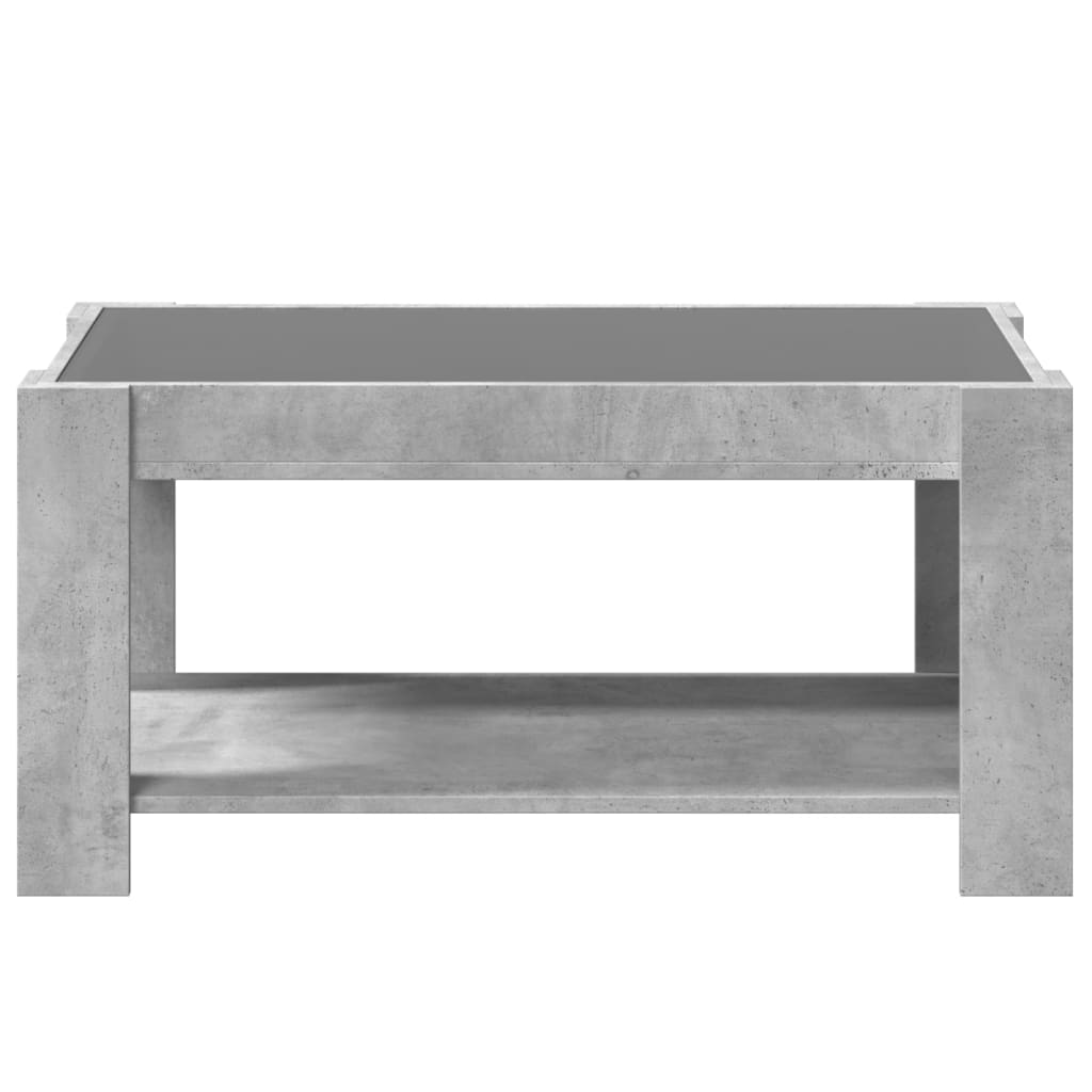 Table basse avec LED gris béton 93x53x45 cm bois d'ingénierie - XIOS