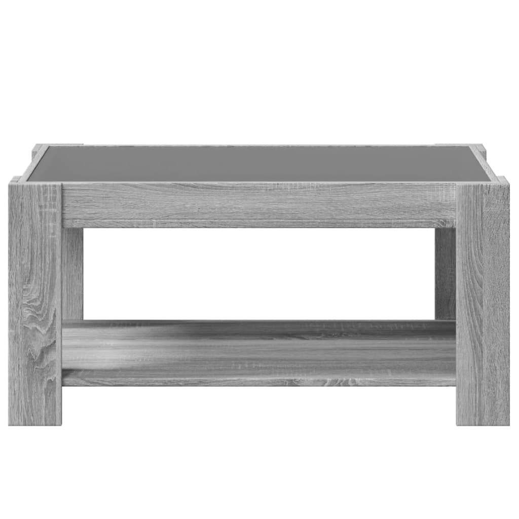 Table basse avec LED sonoma gris 93x53x45 cm bois d'ingénierie - XIOS