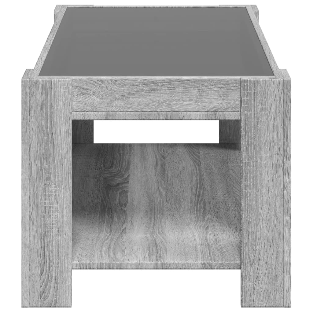 Table basse avec LED sonoma gris 93x53x45 cm bois d'ingénierie - XIOS