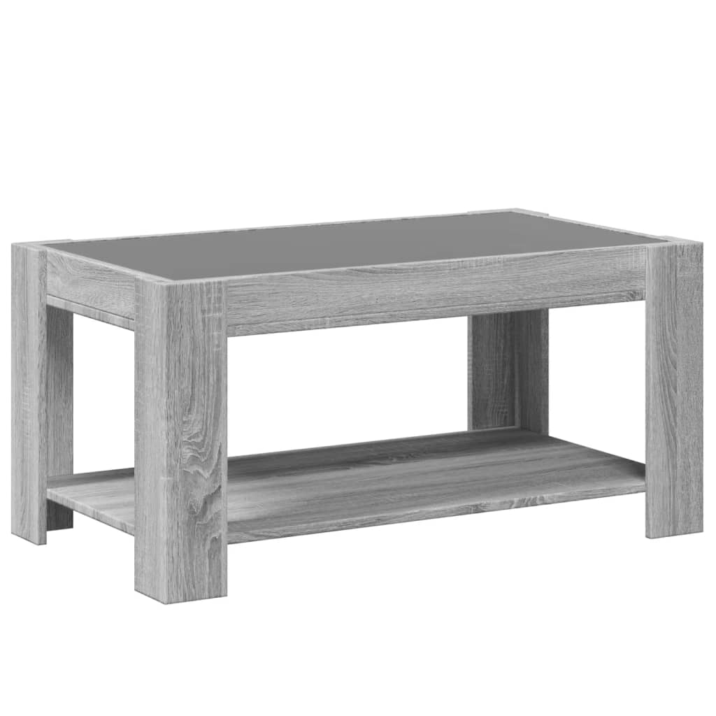 Table basse avec LED sonoma gris 93x53x45 cm bois d'ingénierie - XIOS