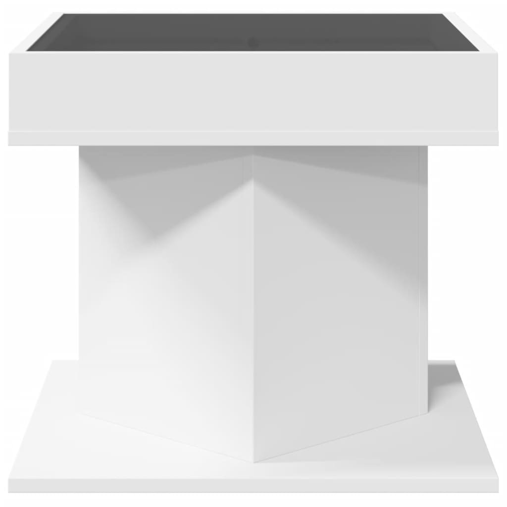 Table basse avec LED blanc 50x50x45 cm bois d'ingénierie - XIOS
