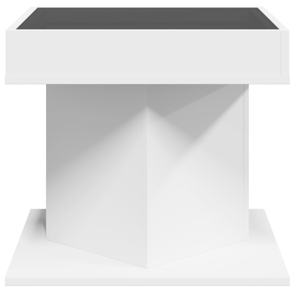 Table basse avec LED blanc 50x50x45 cm bois d'ingénierie - XIOS