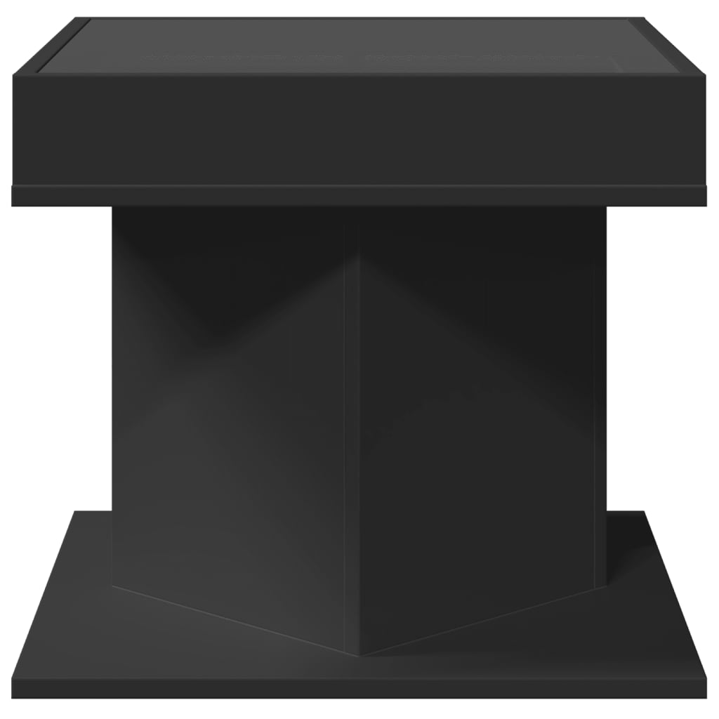 Table basse avec LED noir 50x50x45 cm bois d'ingénierie - XIOS