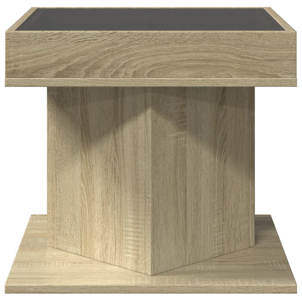 Table basse avec LED chêne sonoma 50x50x45 cm bois d'ingénierie - XIOS