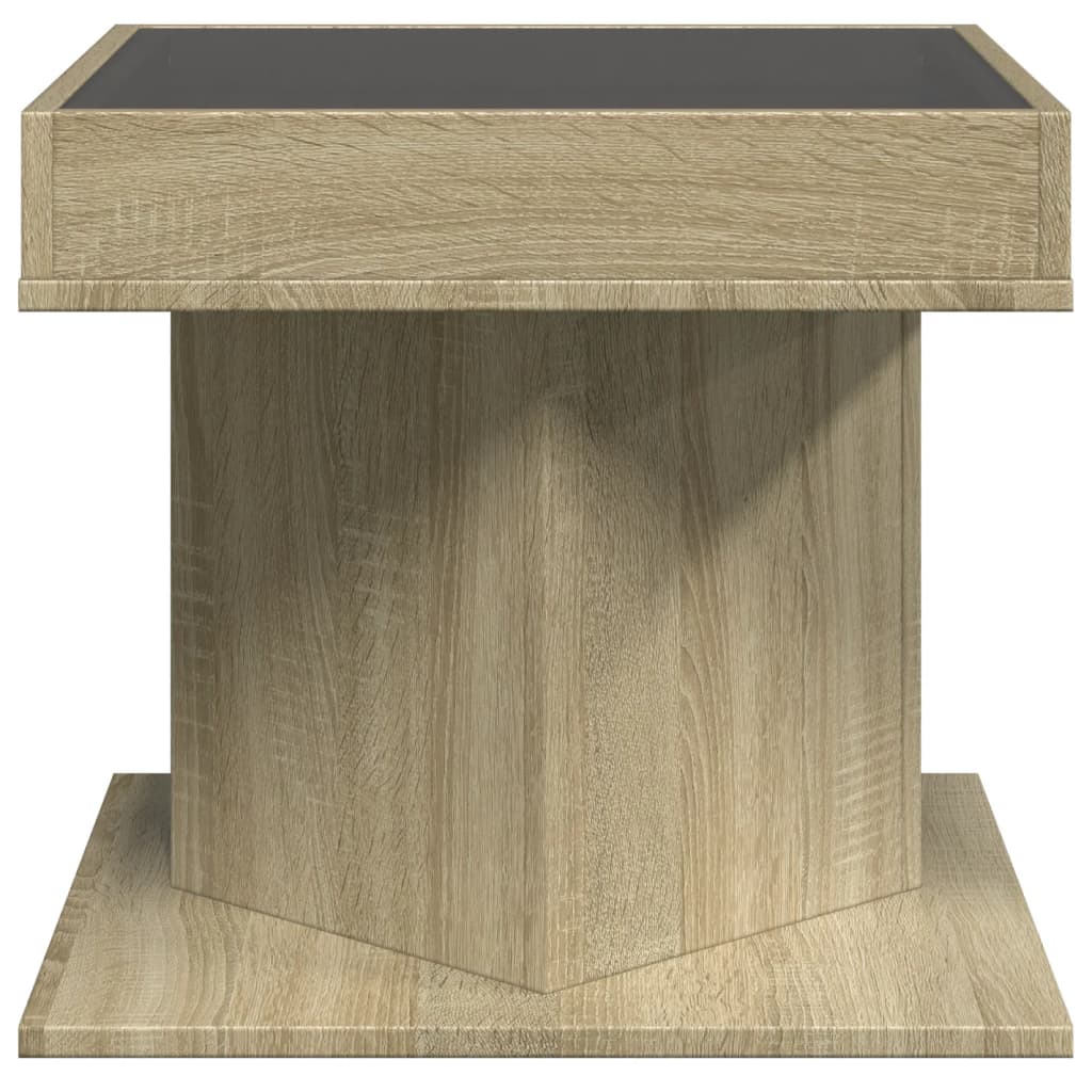 Table basse avec LED chêne sonoma 50x50x45 cm bois d'ingénierie - XIOS