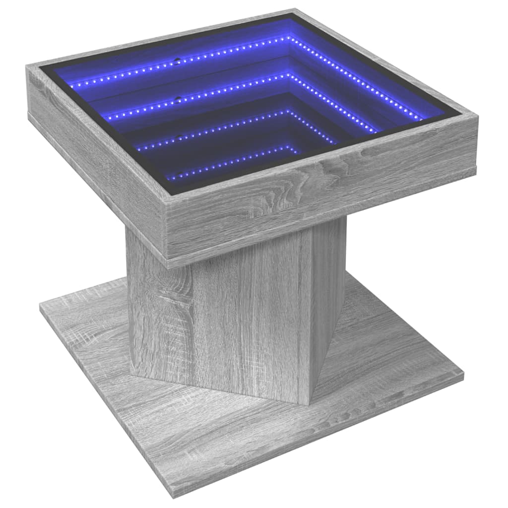 Table basse avec LED sonoma gris 50x50x45 cm bois d'ingénierie - XIOS