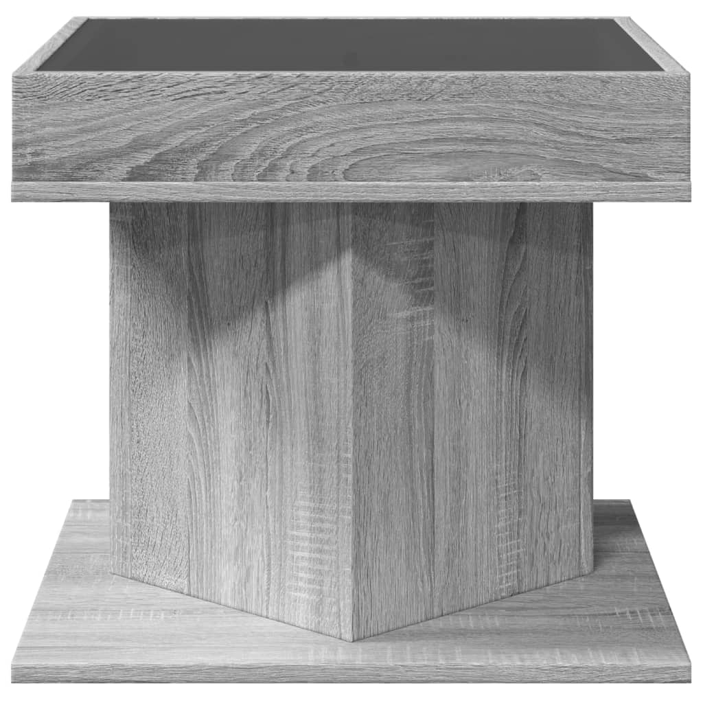 Table basse avec LED sonoma gris 50x50x45 cm bois d'ingénierie - XIOS