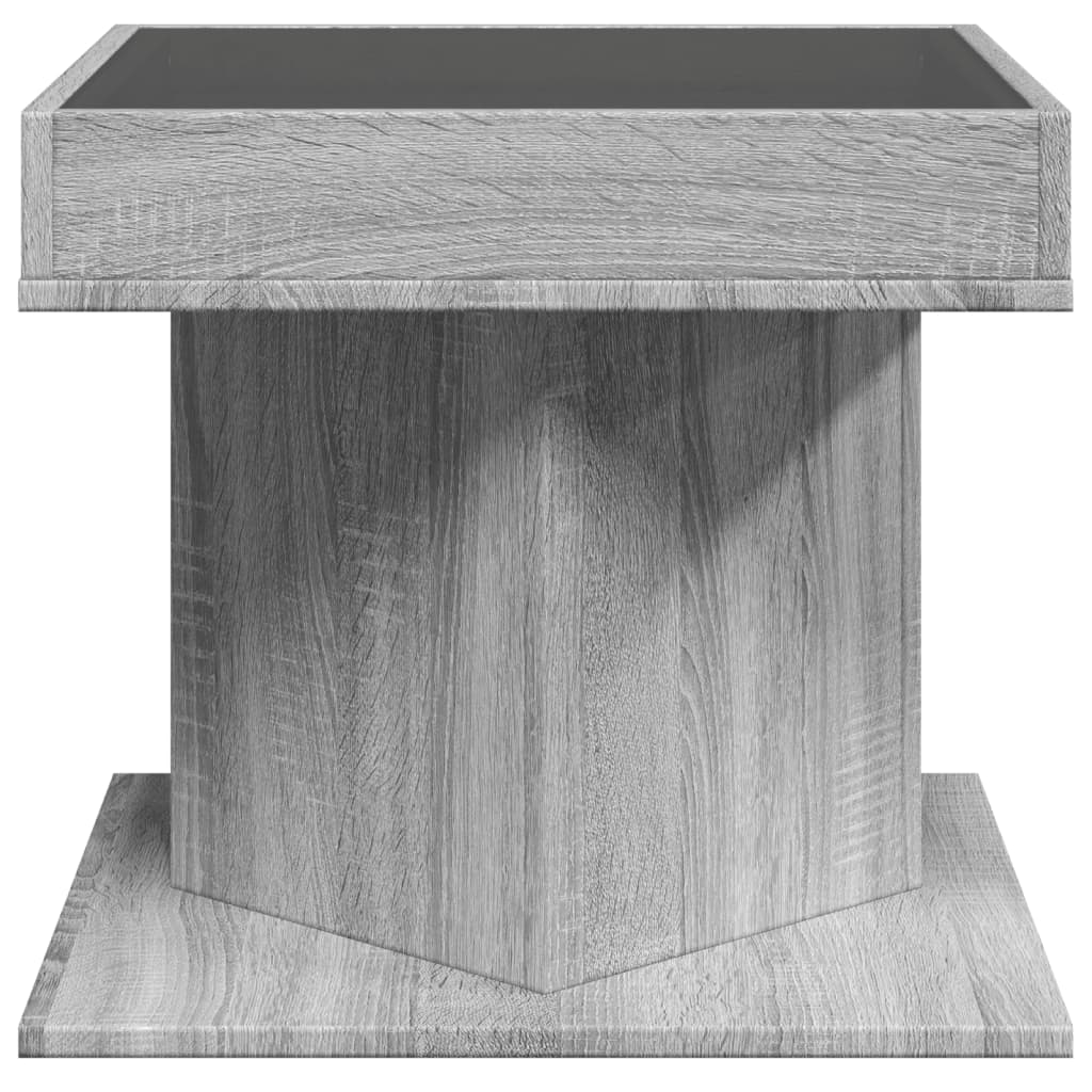 Table basse avec LED sonoma gris 50x50x45 cm bois d'ingénierie - XIOS