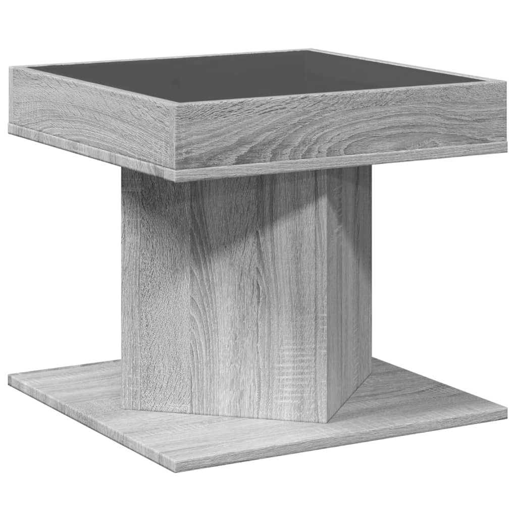 Table basse avec LED sonoma gris 50x50x45 cm bois d'ingénierie - XIOS