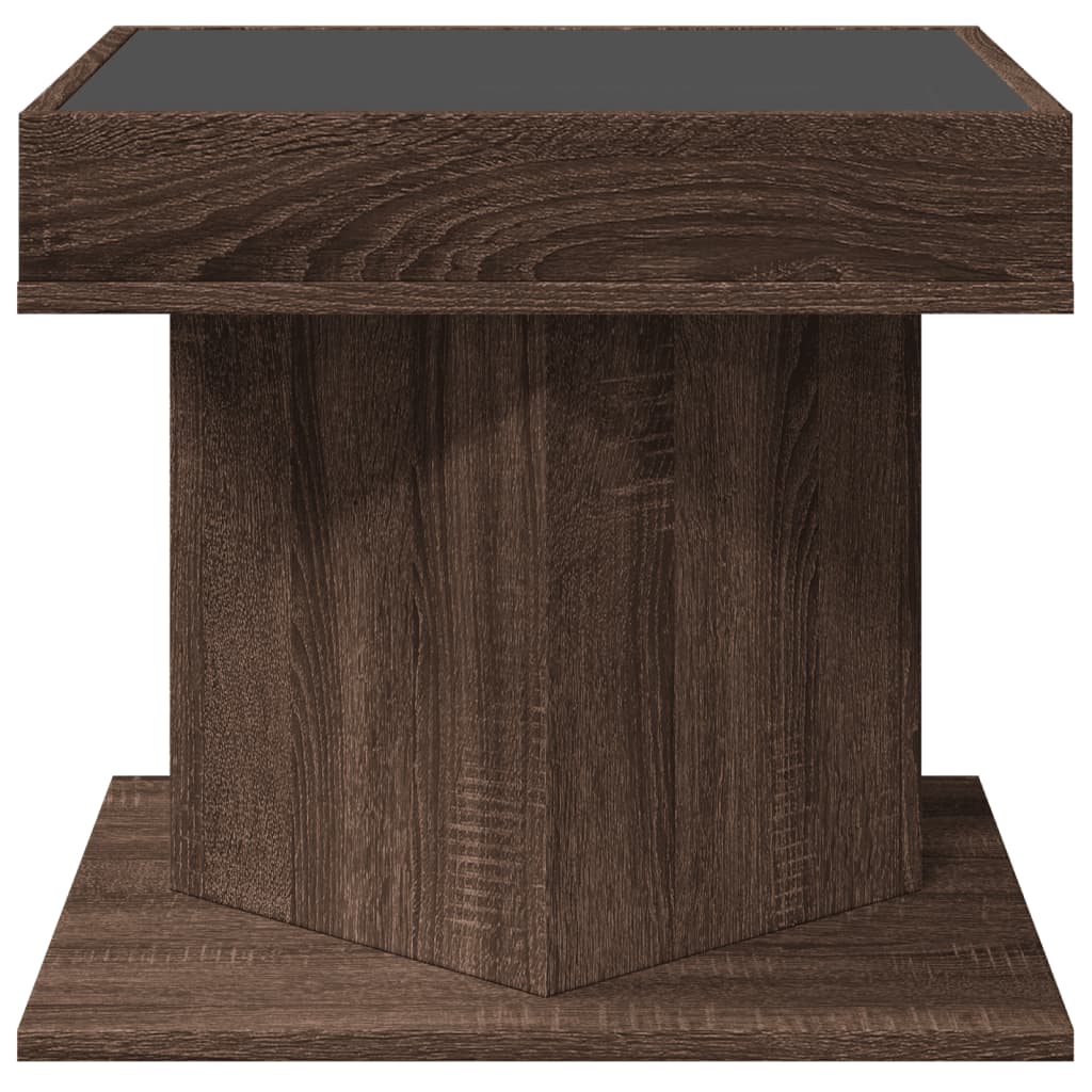 Table basse avec LED chêne marron 50x50x45 cm bois d'ingénierie - XIOS