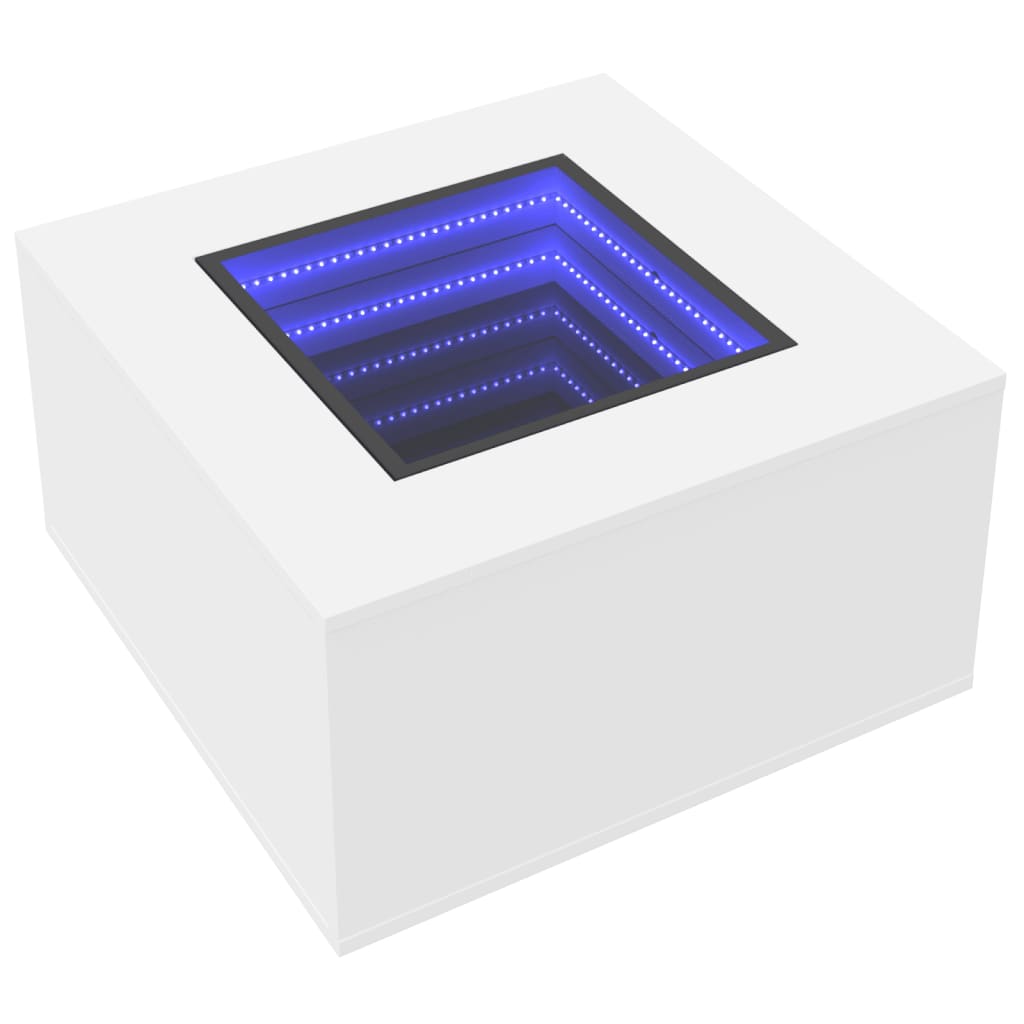 Table basse avec LED blanc 60x60x40 cm bois d'ingénierie - XIOS