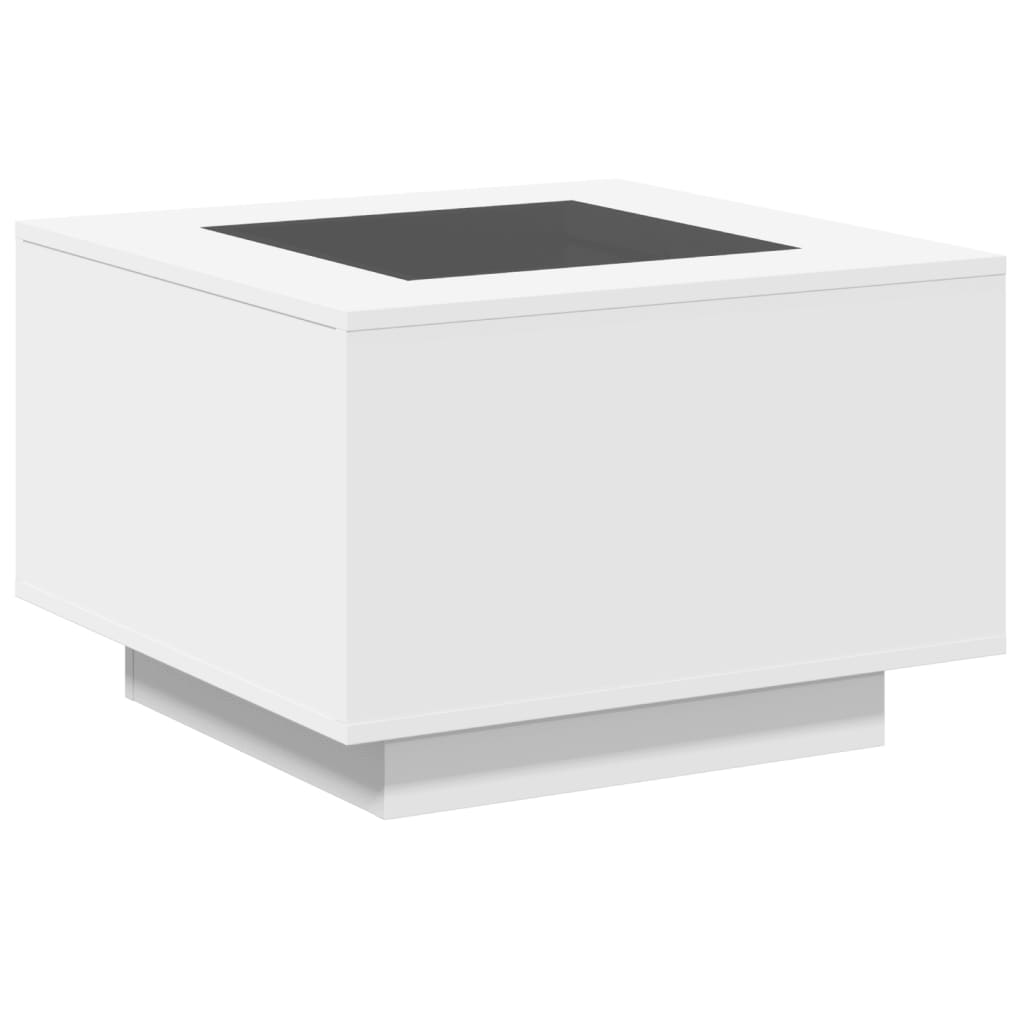 Table basse avec LED blanc 60x60x40 cm bois d'ingénierie - XIOS