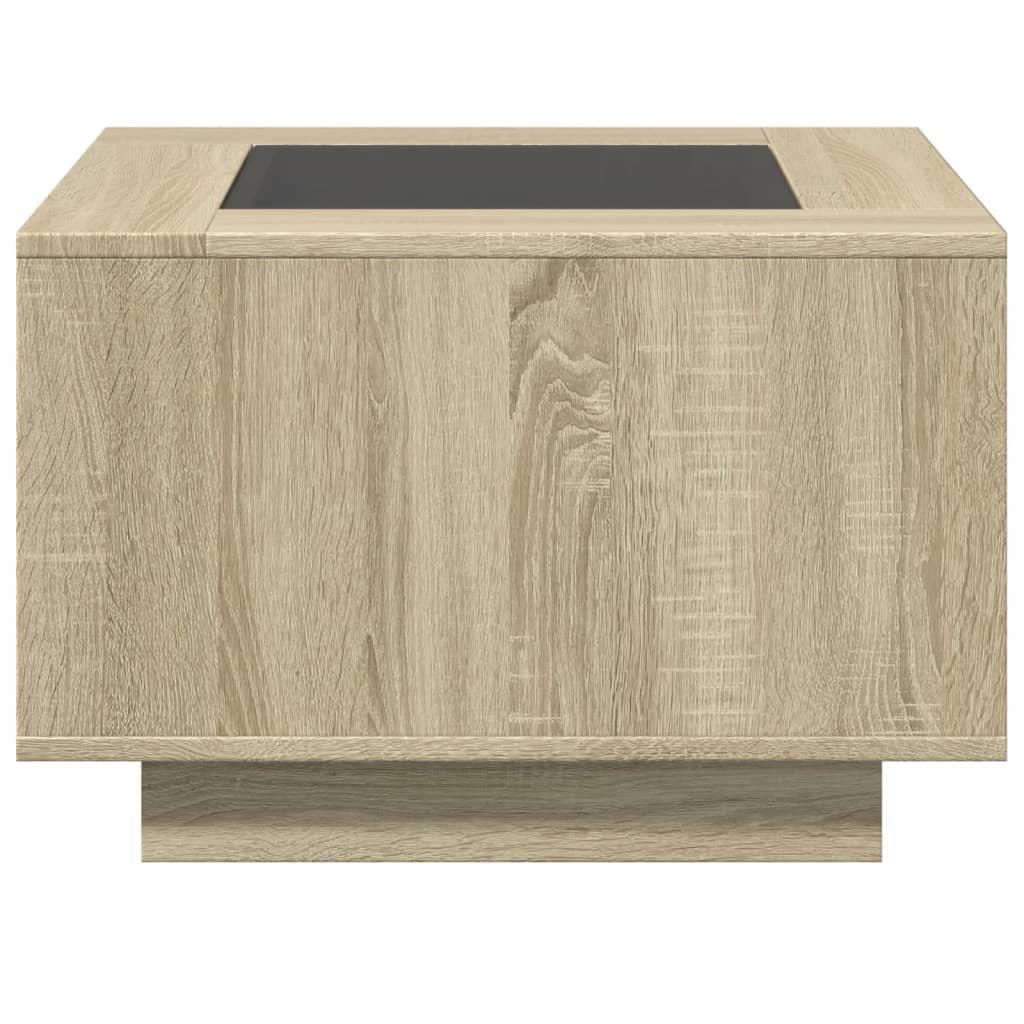 Table basse avec LED chêne sonoma 60x60x40 cm bois d'ingénierie - XIOS