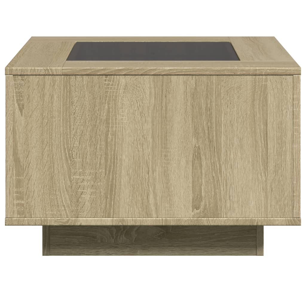 Table basse avec LED chêne sonoma 60x60x40 cm bois d'ingénierie - XIOS