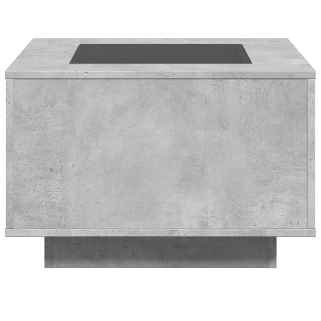 Table basse avec LED gris béton 60x60x40 cm bois d'ingénierie - XIOS