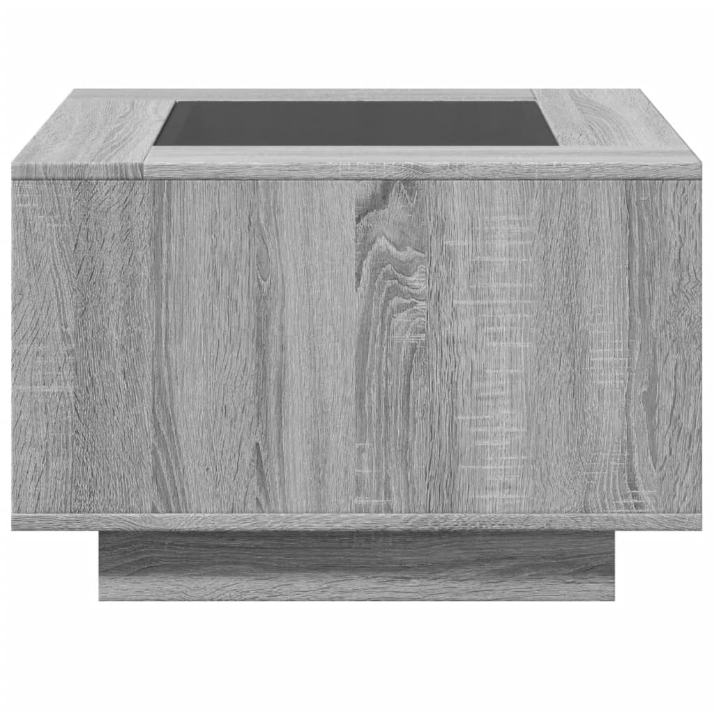 Table basse avec LED sonoma gris 60x60x40 cm bois d'ingénierie - XIOS