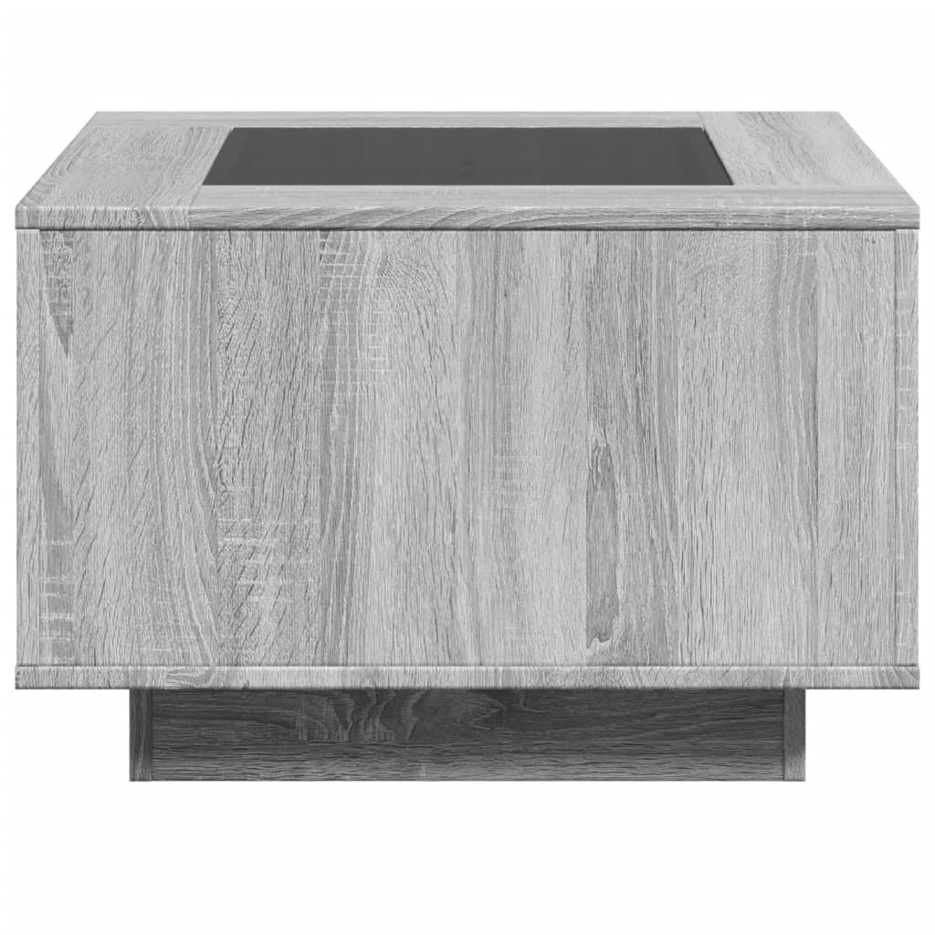 Table basse avec LED sonoma gris 60x60x40 cm bois d'ingénierie - XIOS