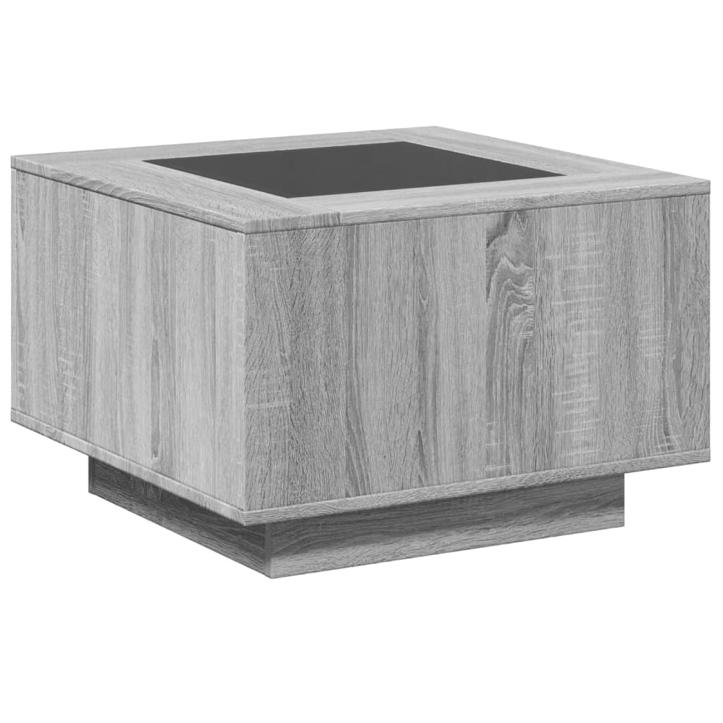 Table basse avec LED sonoma gris 60x60x40 cm bois d'ingénierie - XIOS
