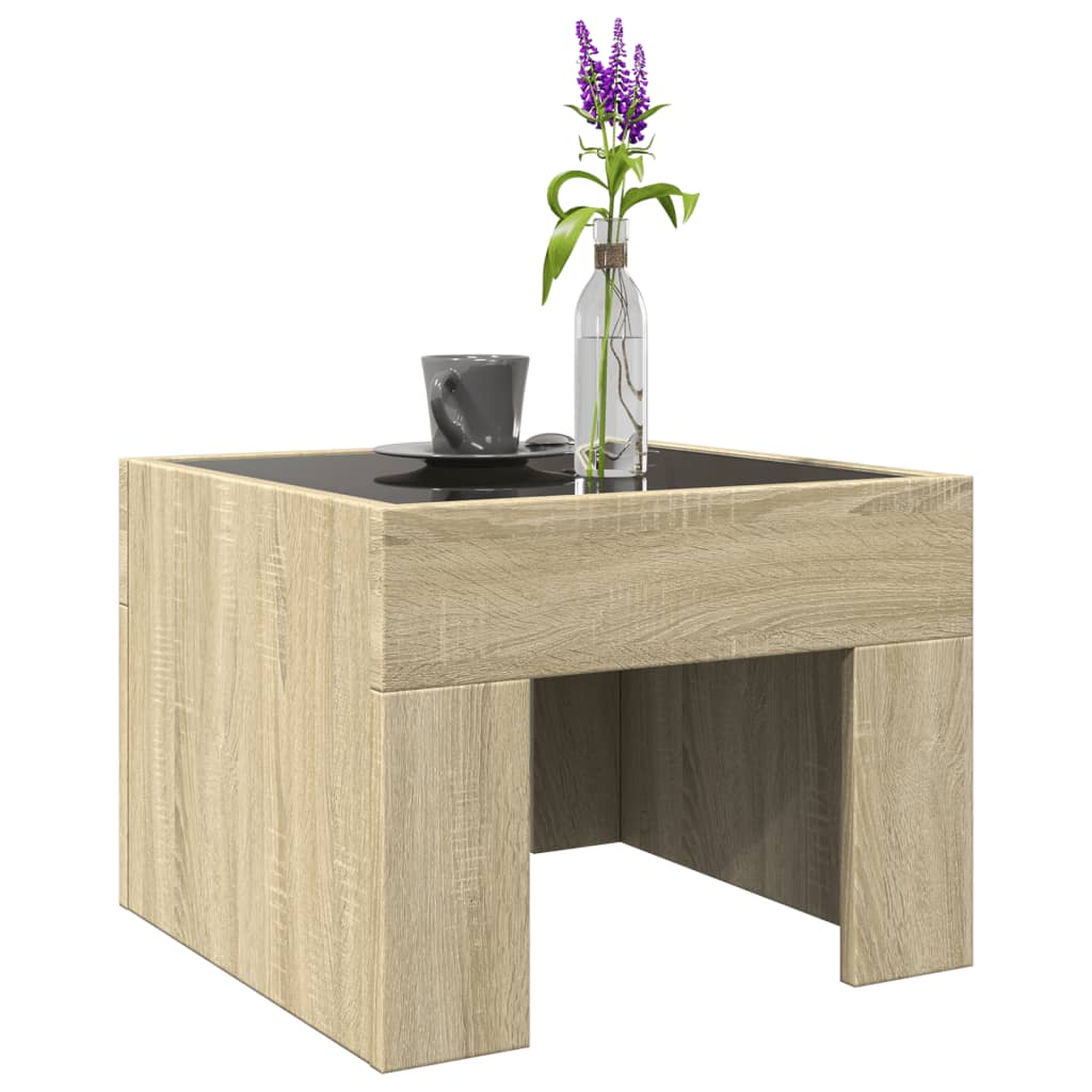 Table basse avec LED infini chêne sonoma 40x40x30 cm - XIOS