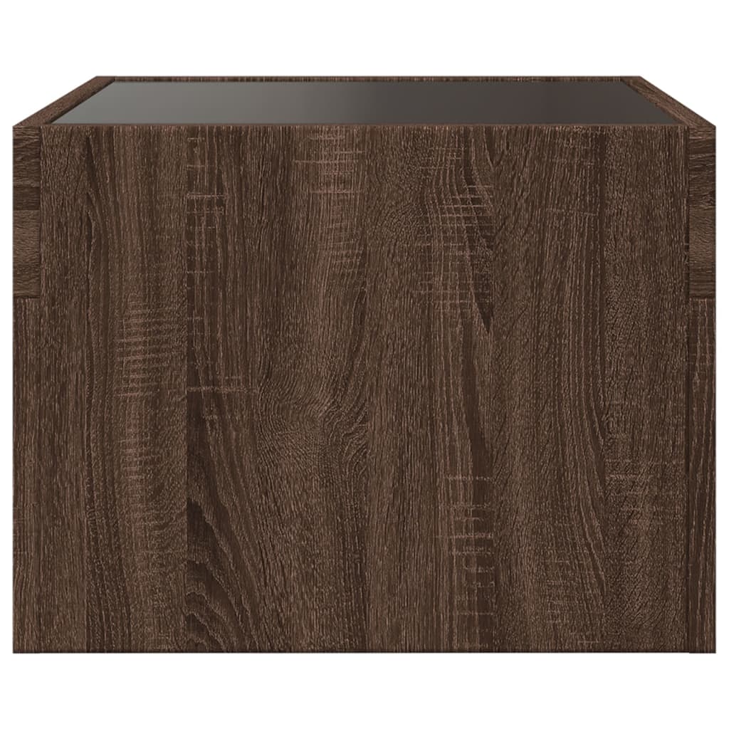 Table basse avec LED infini chêne marron 40x40x30 cm - XIOS
