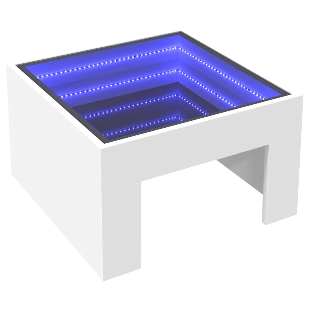 Table basse avec LED infini blanc 50x50x30 cm - XIOS