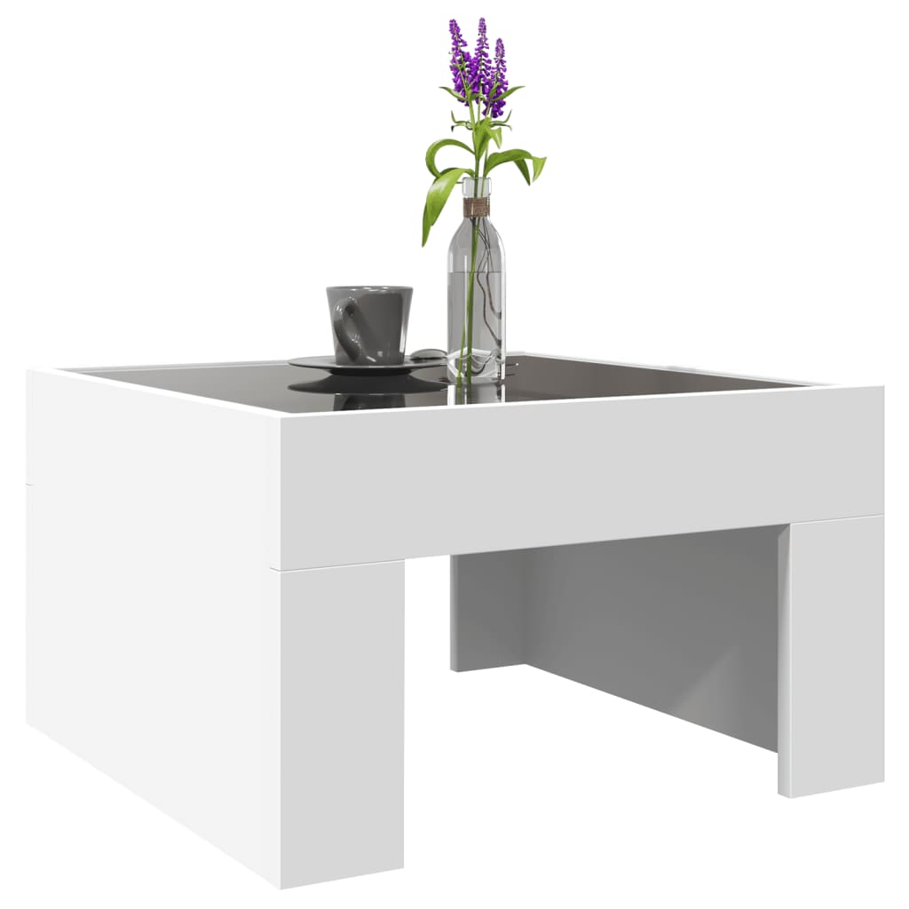 Table basse avec LED infini blanc 50x50x30 cm - XIOS
