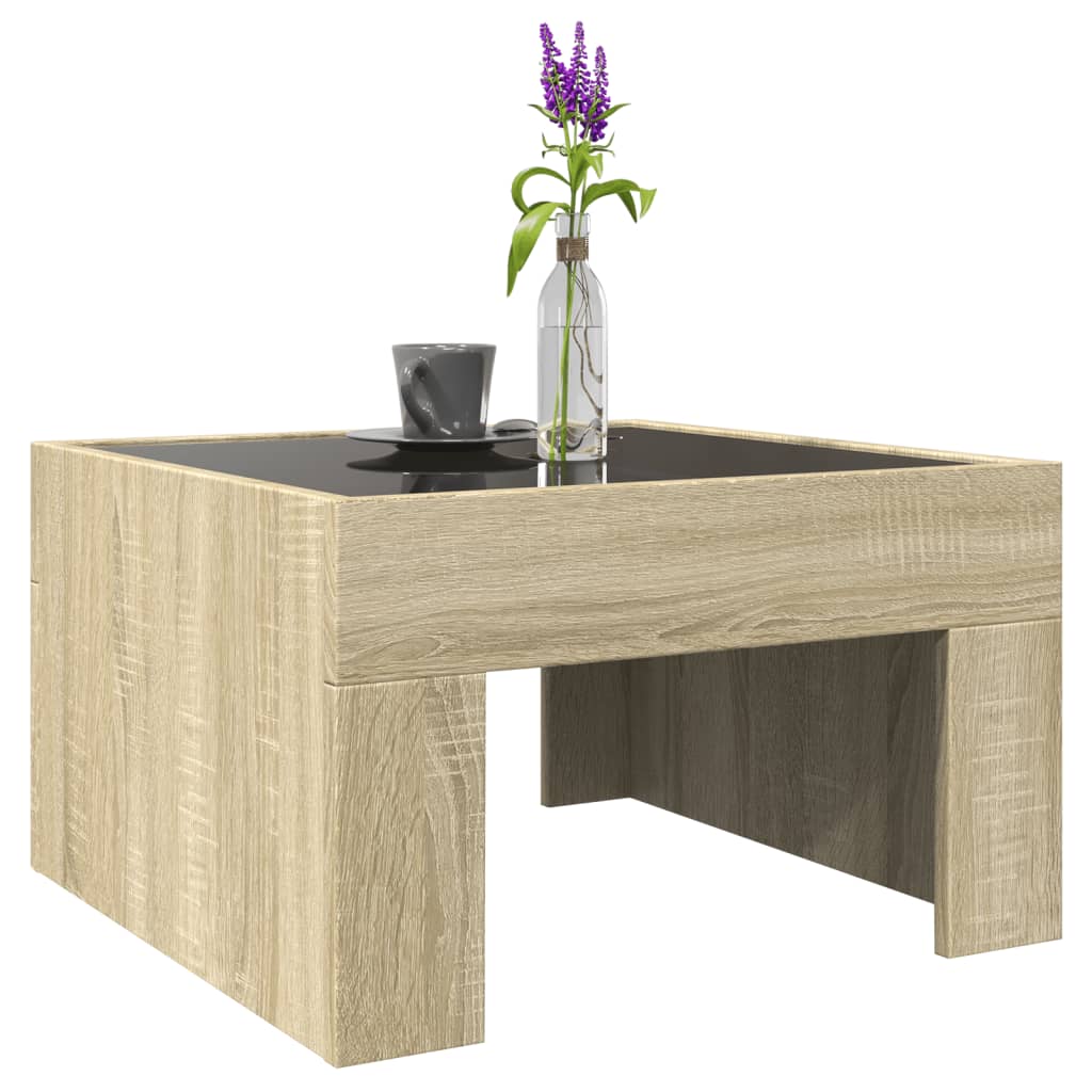 Table basse avec LED infini chêne sonoma 50x50x30 cm - XIOS