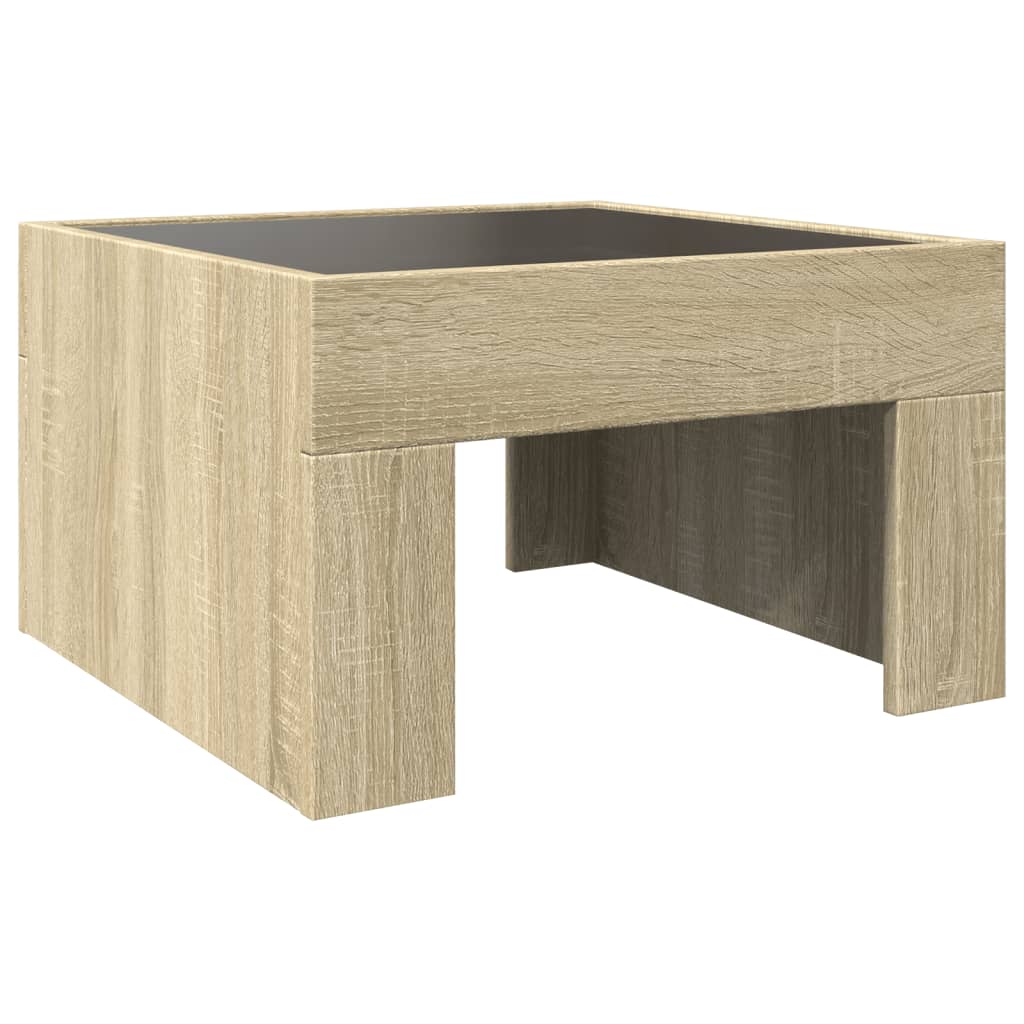 Table basse avec LED infini chêne sonoma 50x50x30 cm - XIOS
