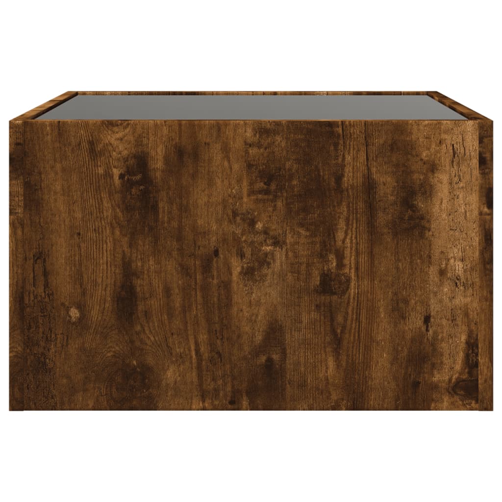 Table basse avec LED infini chêne fumé 50x50x30 cm - XIOS