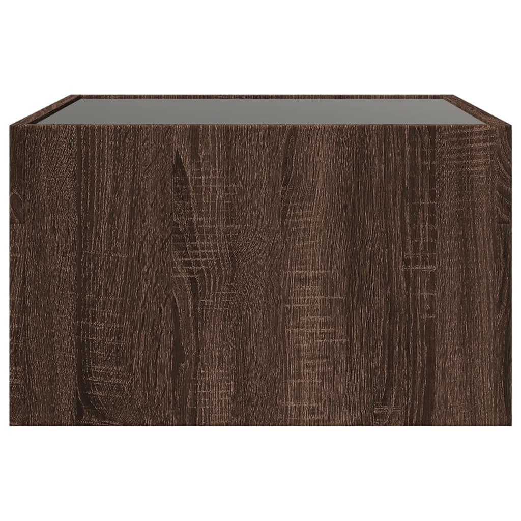 Table basse avec LED infini chêne marron 50x50x30 cm - XIOS
