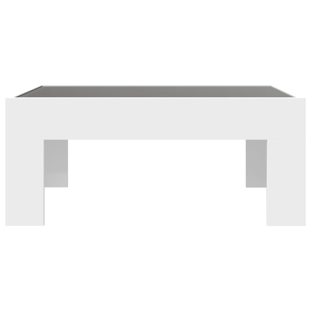 Table basse avec LED infini blanc 70x50x30 cm - XIOS