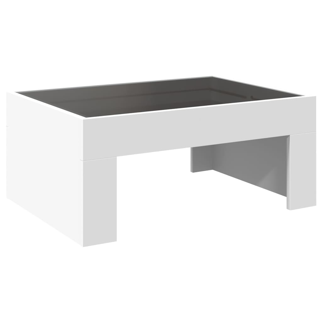 Table basse avec LED infini blanc 70x50x30 cm - XIOS