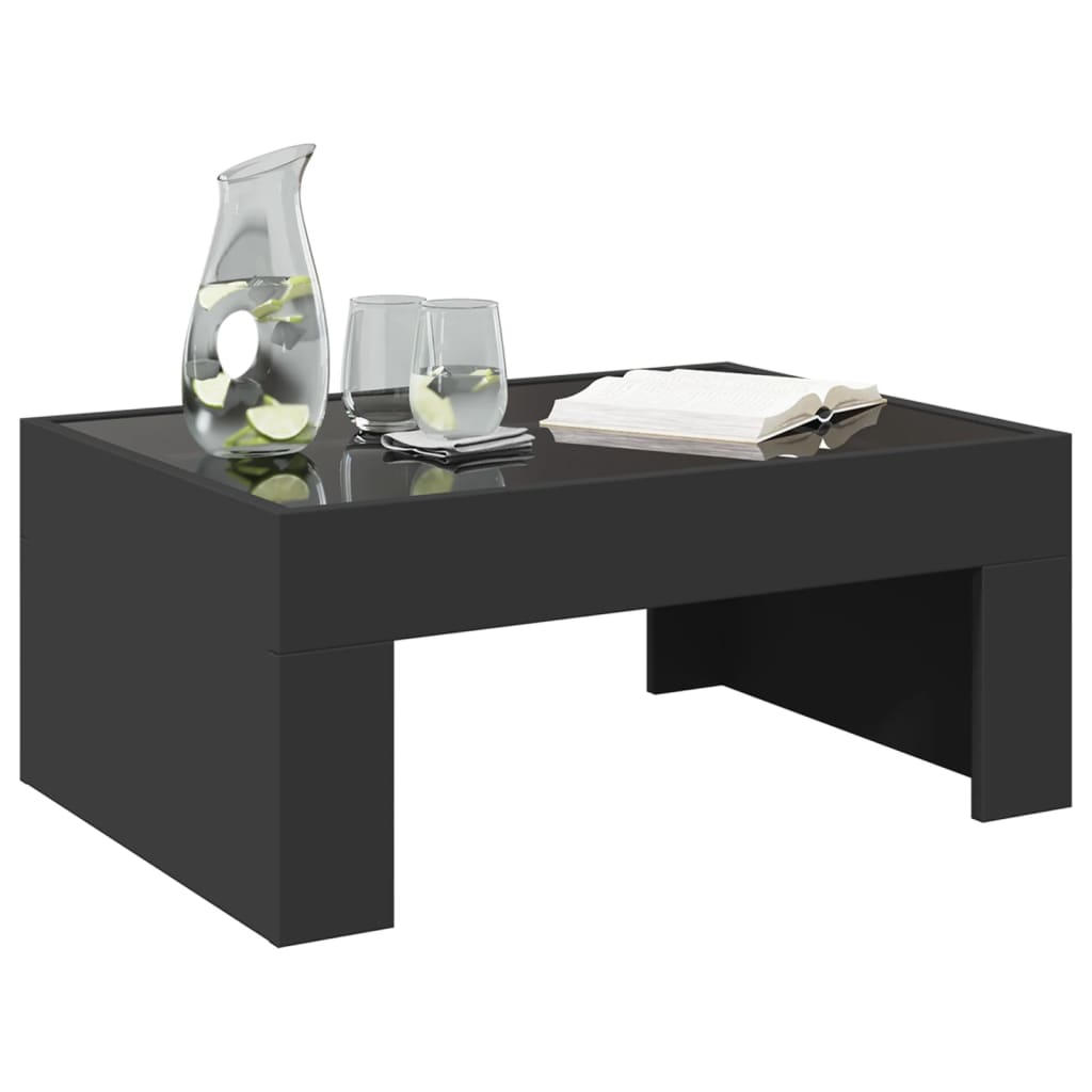 Table basse avec LED infini noir 70x50x30 cm - XIOS