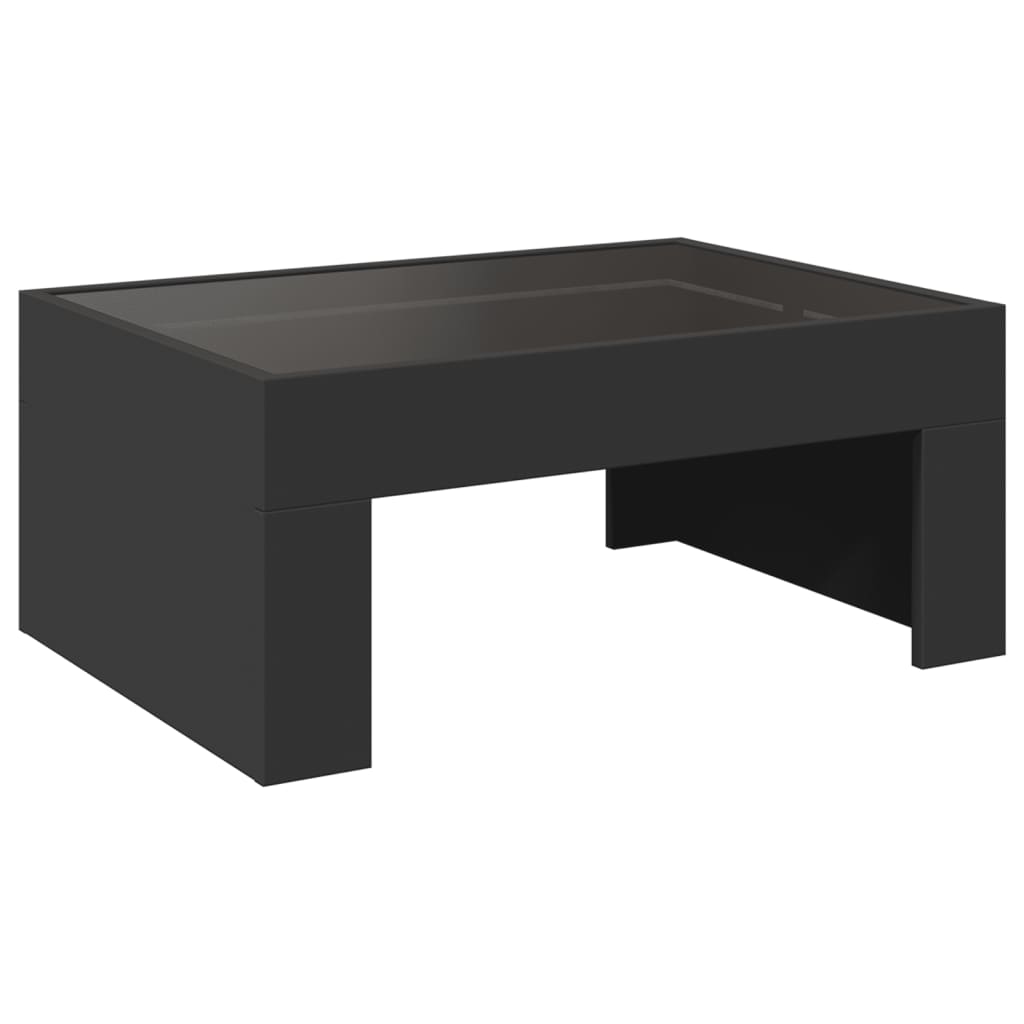 Table basse avec LED infini noir 70x50x30 cm - XIOS