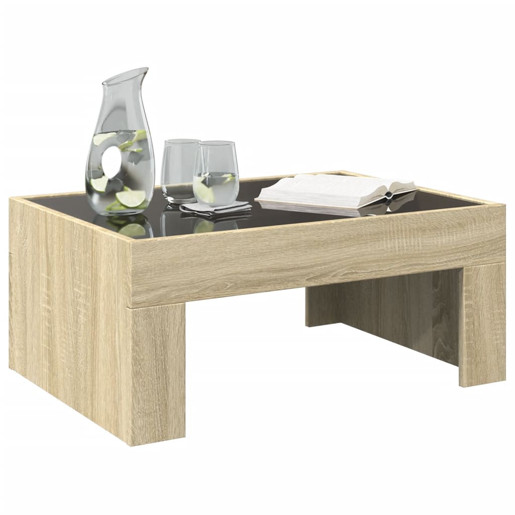 Table basse avec LED infini chêne sonoma 70x50x30 cm - XIOS