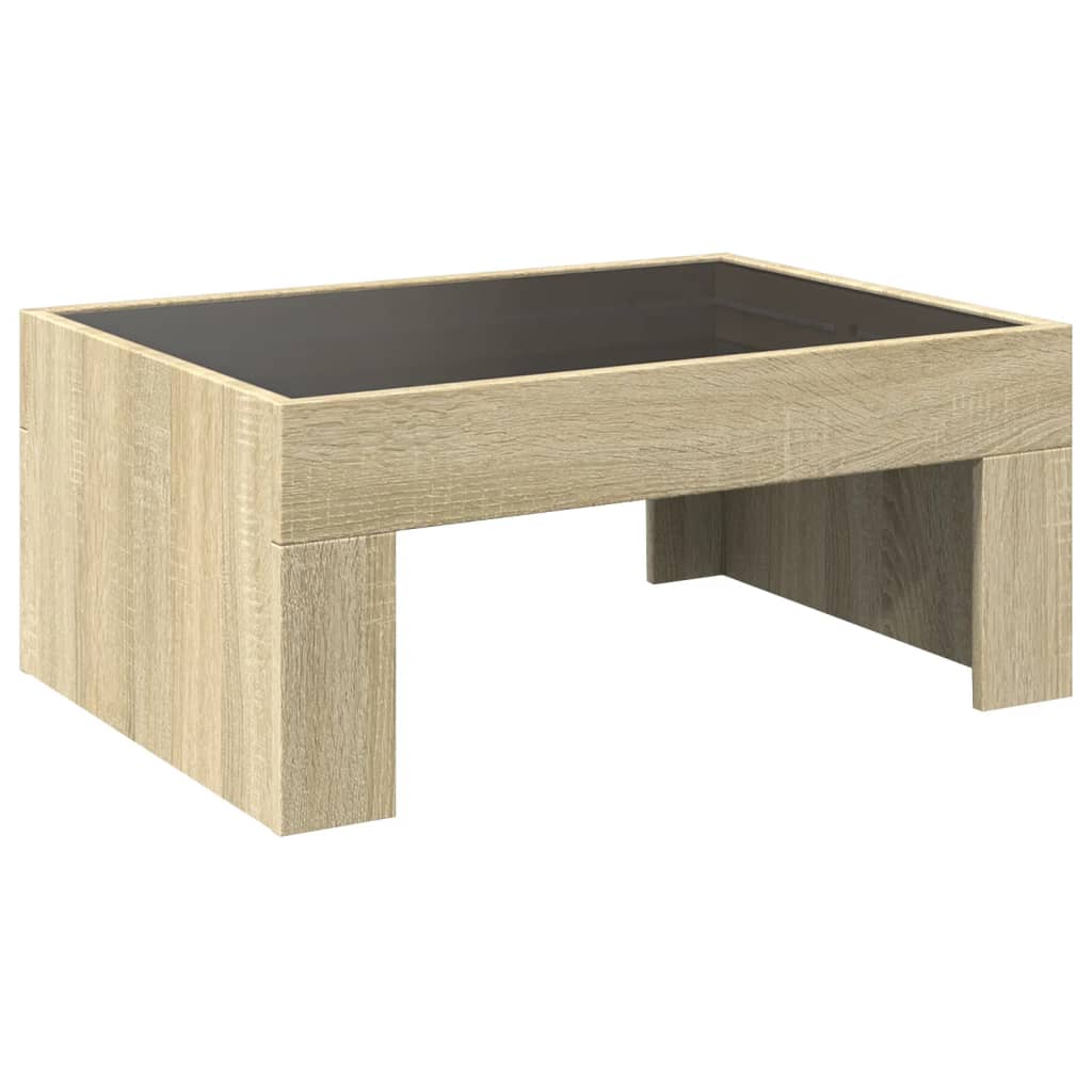 Table basse avec LED infini chêne sonoma 70x50x30 cm - XIOS