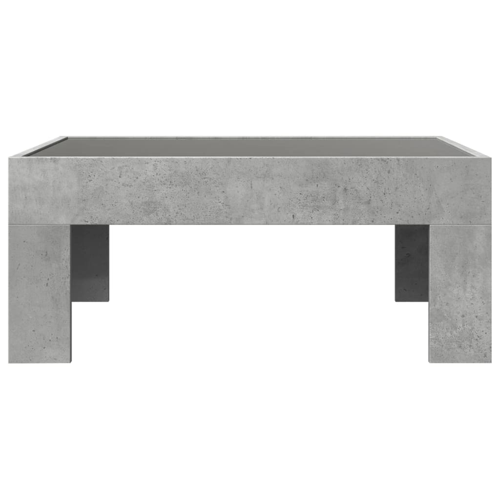 Table basse avec LED infini gris béton 70x50x30 cm - XIOS