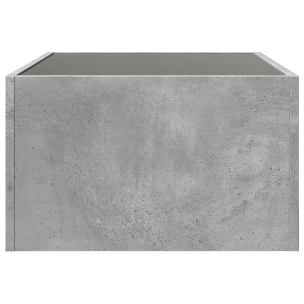 Table basse avec LED infini gris béton 70x50x30 cm - XIOS
