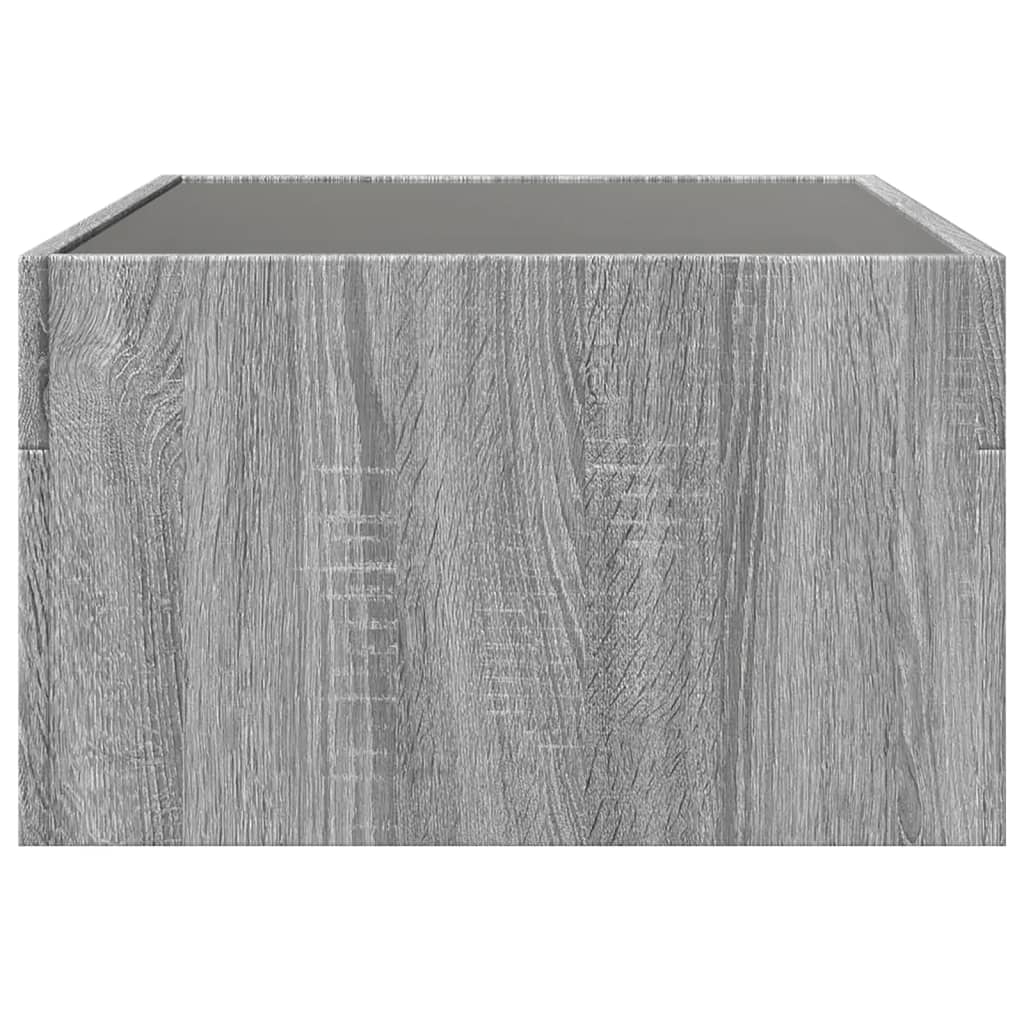 Table basse avec LED infini sonoma gris 70x50x30 cm - XIOS